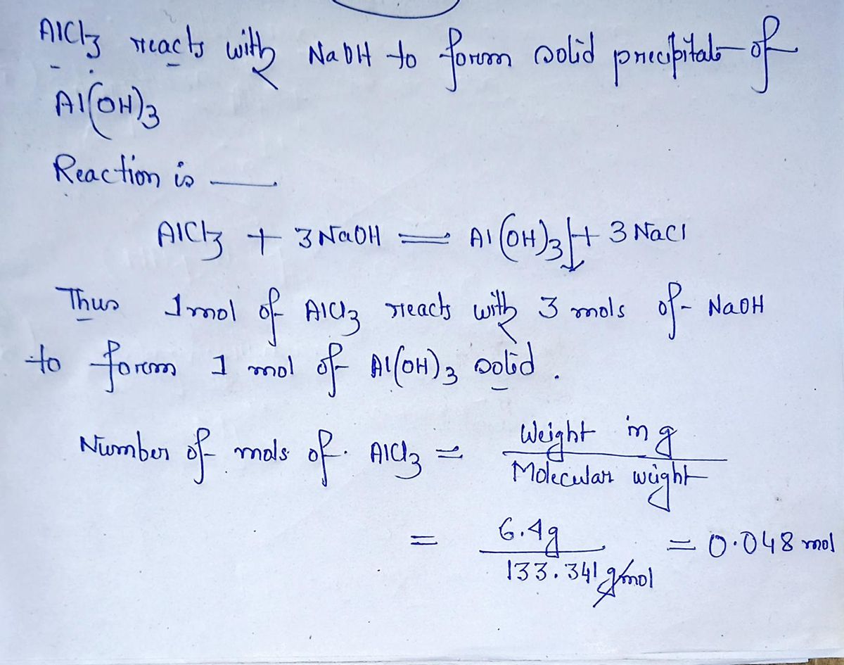 Chemistry homework question answer, step 1, image 1